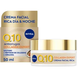 Crema Facial Rica Día y Noche Q10 Antiarrugas Collagen Expert 50 ML