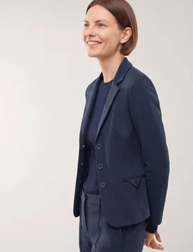 Blazer aus festem Jersey, normale Größen#Kurzgrößen, Farbe Blau, 52, edel und bequem schöne Details Damen - Walbusch - FashionsVida