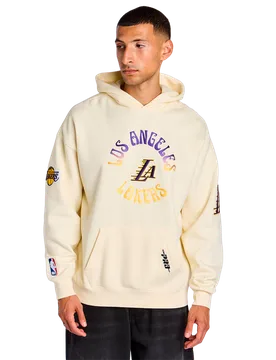 Lakers Wave Uomo - Felpe con cappuccio Bianco - Taglia L - Pile di cotone L - Pro Standard - FashionsVida