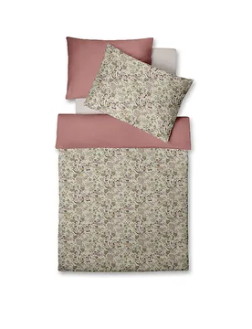 Satin Bettwäsche 70x90cm/140x200cm MODERN GARDEN B Misty Rose beere - Fleuresse - FashionsVida