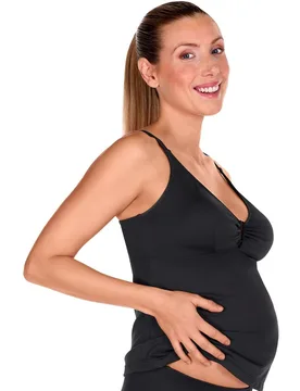 Tankini de premamá con tirantes regulables en color - Dolores Cortés - FashionsVida