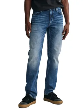 Jeans Regular Fit Mid Blue Vintage 29 - Gant - FashionsVida