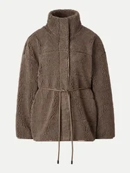 Teddy-Jacke Kimberly mit Bindeband Braun 36