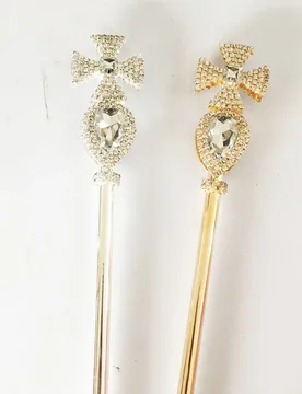 Crystal Wand Gold/Silver Color Royal Princess Round Crystal Ball Scepter King Queen Bridal Wedding Party Costume Handheld Props - Aliexpress - FashionsVida