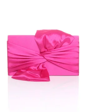 Women's Evening Wedding Bridal Satin Prom Party Clutch Shoulder Bag in Fuchsia - Fuchsia - Size: One Size - Ajvani - FashionsVida