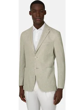 Chaqueta microestructura de mezcla de lino y algodón b je - Boggi Milano - FashionsVida