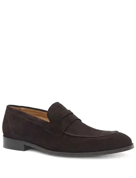 Wide Fit Leather Penny Loafers Dark Brown male - Jones Bootmaker - FashionsVida
