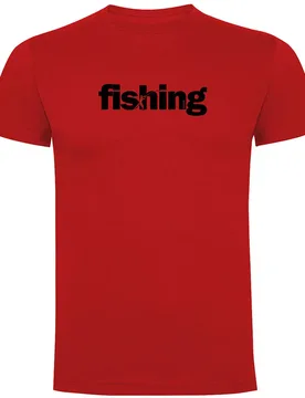 Word Fishing Short Sleeve T-shirt Red 3XL Men - Kruskis - FashionsVida