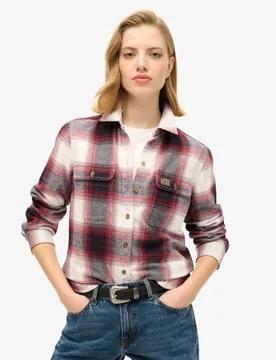 Superdry Damen Flanellhemd mit Holzfällerkaros Rot - Größe: 36 - 54.99 - FashionsVida