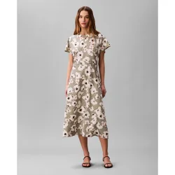 Vestido midi de satén estampado