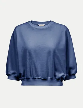 Sweatshirt Pauli in verkürzter Form Blau M - Herrlicher - FashionsVida