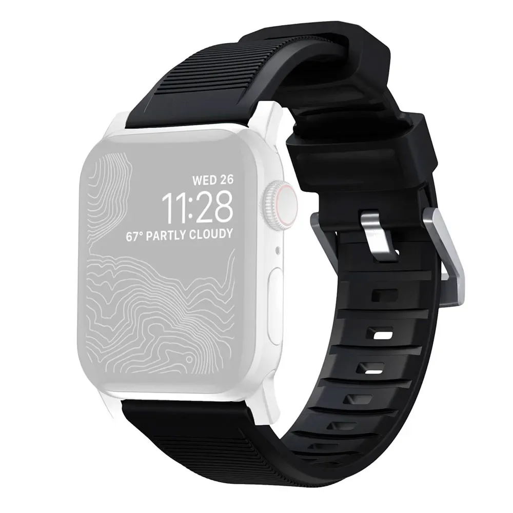 Sangle Rugged Strap 42/44/45/49mm Black / Silver One Size unisex - Nomad - FashionsVida