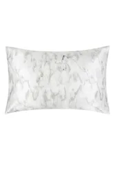 Luxury 100% Mulberry Silk Pillowcase Marble Grey 51cm x 76cm - Grey - Size: One Size