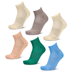 Ankle 6 Pack Unisex Socks - Beige - Size 6.5 - 8 - Cotton - Beige - Size: 6.5 - 8