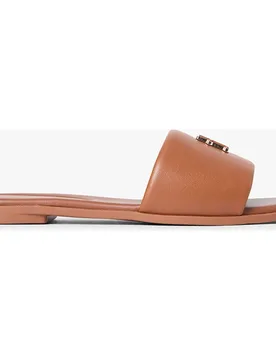 Sandalias planas de mujer en piel con logo TH - Tommy Hilfiger - FashionsVida