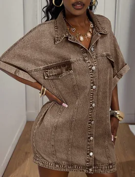 Vestido casual de tubo sin espalda de talla grande en denim 4XL - Shein - FashionsVida