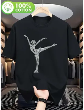 Ice Skating Word Art Figure Skater Graphic Short Sleeve T-Shirt Breathable Daily Wear - Aliexpress - FashionsVida