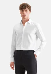 Shaped Business Hemd Uni Weiß 37