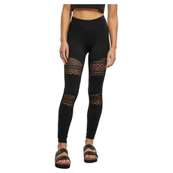 Leggings Vita Alta Crochet Lace Inset Black XS