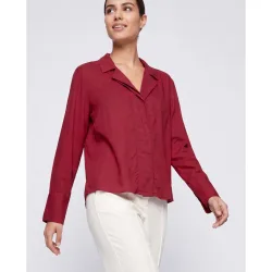 Camisa manga larga cuello pico