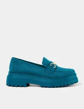 Women's Darcie Chunky Loafer in Teal Size: 8 - Teal - Size: 8 - Joe browns - FashionsVida