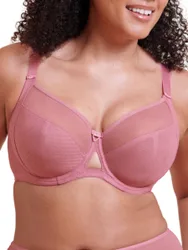 Womens Victory Balcony Bra - Pink Polyamide - Size 30h