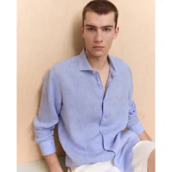 Camisa de hombre manga larga lino