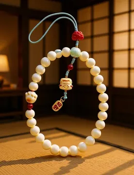 Natural white bodhi mobile phone chain, cat paw lanyard, vintage-style hanging ornament, small bag accessory, artistic creative - Aliexpress - FashionsVida
