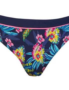 Braga de bikini de altura media con estampado tropical - Dolores Cortés - FashionsVida