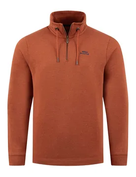 Weird Fish Brampton 1/4 Zip Sweatshirt Size S - men men all-mens men sweatshirts-hoodies men sweatshirts-hoodies sweatshirts new-arrivals all new-arri - Maple Brown - FashionsVida
