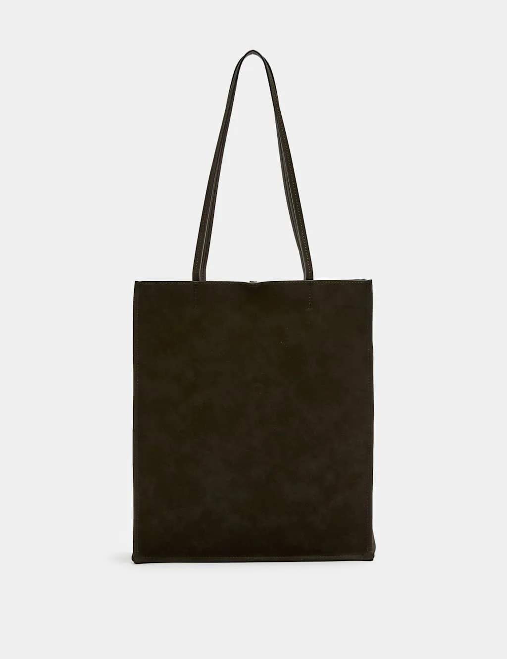 Leather Top Handle Structured Tote Bag Khaki female - M&S - FashionsVida