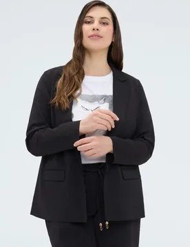 Blazer de mujer en punto milano de mezcla de algodón ajuste y diseño para el máximo confort - Fiorella Rubino - FashionsVida