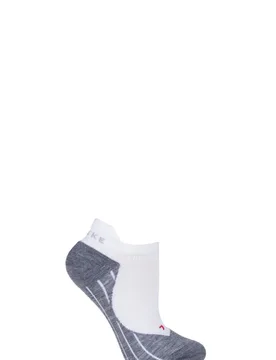 Pair White / Grey RU4 Invisible Light Volume Ergonomic Cushioned Invisible Running Socks Ladies 5.5-6.5 Ladies - - White - Size: Small - Falke - FashionsVida