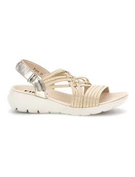 Sandali Oro con fasce multiple 1 40 - FIRST ACTIVE - FashionsVida