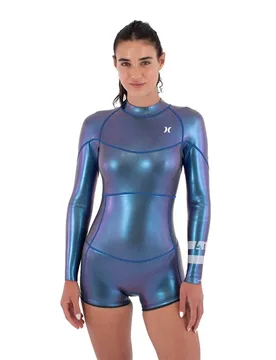 Shorty à Manches Longues Avec Fermeture éclair Au Dos Air 2 Mm Skin Mid Springsuit Siren Skin 6 - Hurley - FashionsVida