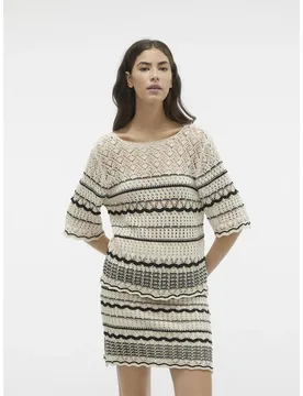 Maglietta A Maniche Corte Minou Birch / Detail W. Black L - Vero moda - FashionsVida
