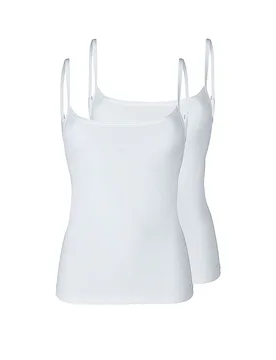 Top - Unterhemd 2er Pkg. ADVANTAGE COTTON STRETCH white weiss 36 Damen - Skiny - FashionsVida