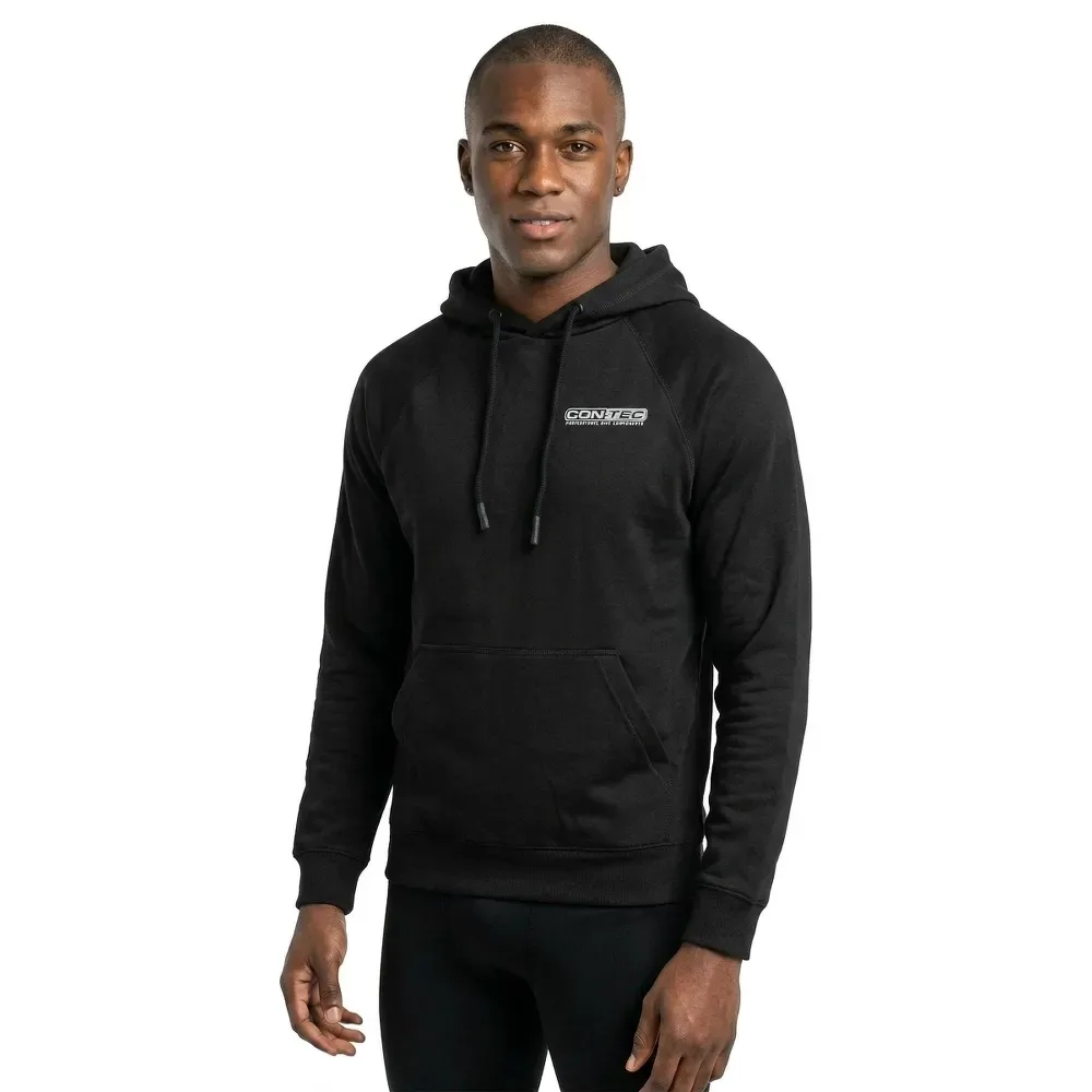 Felpa Con Cappuccio Cozy Support Black - CONTEC - FashionsVida