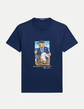 Polo T-Shirt mit Polo Bear Grafik Blau S - Ralph Lauren - FashionsVida