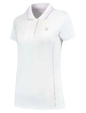 Hypercourt 6 Short Sleeve Polo White / Orchid Petal L - K-swiss - FashionsVida