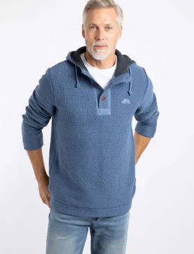 Bakersfield Mens Button Neck Hooded Macaroni - Weird Fish - FashionsVida