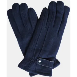 Guantes de mezcla de lana en gris con detalles a tono