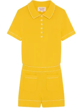 Mono de mujer corto 100% algodón con cuello polo - Maje - FashionsVida