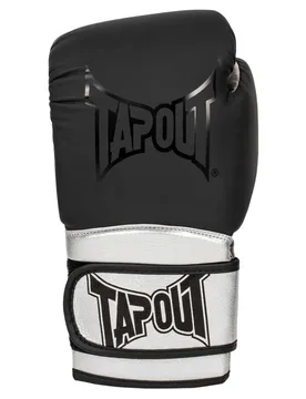 Gants De Boxe En Cuir Synthétique Junior Hombre Black / Silver 14 oz - TapouT - FashionsVida