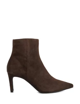 Wide Fit Suede Stiletto Heel Ankle Boots Brown female - Dune london - FashionsVida