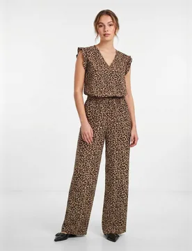 Pantalón culotte de estampado animal print de mujer - Pieces - FashionsVida