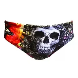 Octopus Skull Swimming Brief Orange XL Men