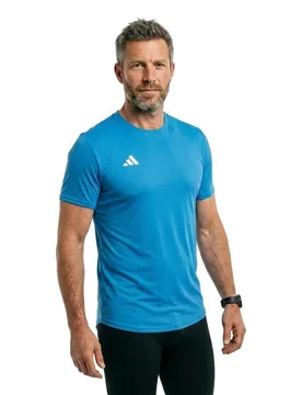Maglietta A Maniche Corte Adizero Essentials Running Ray Blue XL - Adidas - FashionsVida