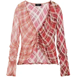 Camiseta de mujer fruncido escote