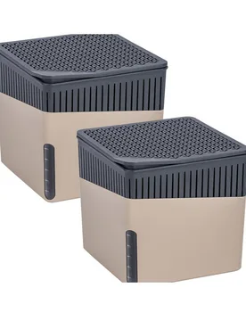 Raumentfeuchter Cube, Beige, 1000 g, 2er Set, Luftentfeuchter - WENKO - FashionsVida